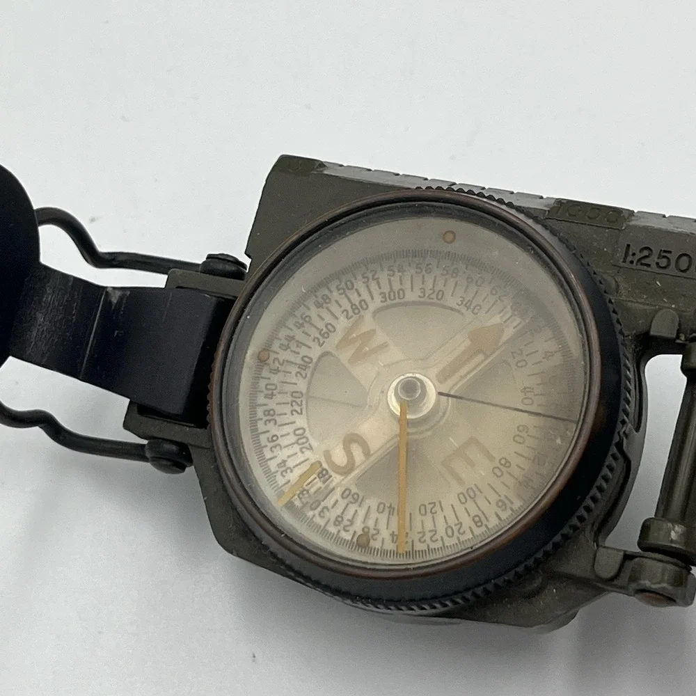 1953 Korean War Lensatic Magnetic Marine Compass Co Pembroke, Mass Marine Corp